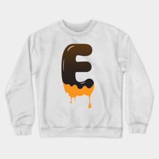 Chocolate Alphabet Letter E Crewneck Sweatshirt